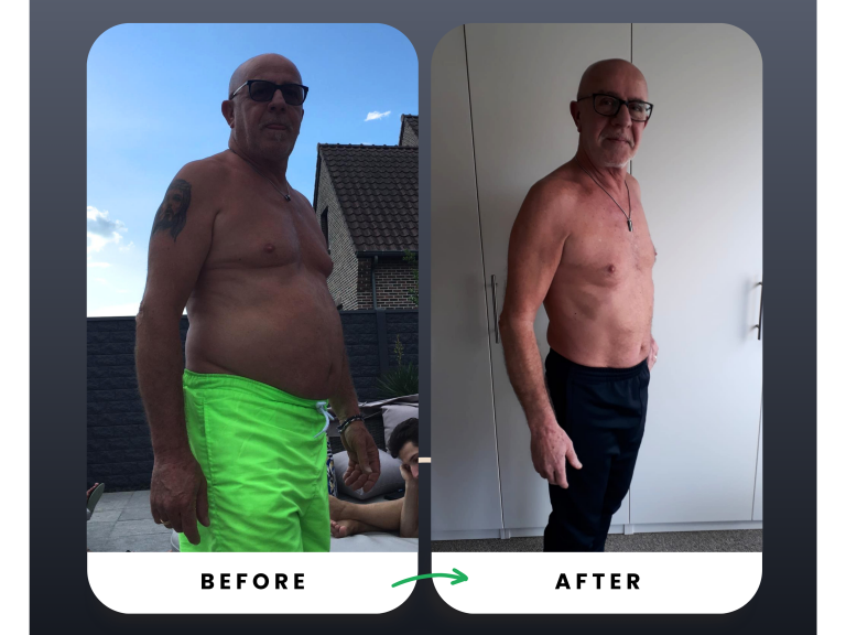 voor en na foto na het volgen van het voedingsadvies bij Dilorenzo personaltraining