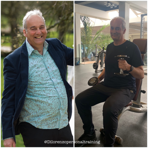 voor en na foto na het volgen van het voedingsadvies bij Dilorenzo personaltraining